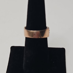 Vintage Champagne and Clear Crystal Band Copper-plated metal Ring