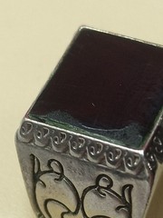 USSR Signet Ring with Black Overlay and Enamel 21mm Brass Chrome Good condit
