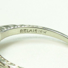 Antique Art Deco Diamond Belais Engagement 17K White Gold Ring Size 6 UK-L1/2