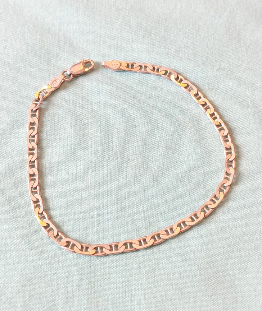 Vintage Italy Sterling Silver 925 Mariner Chain Bracelet 8″