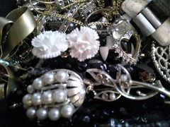 Pink Jewelry Case Full of Vintage and Modern Costume Jewelry