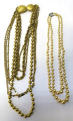 Vintage LOT of 12 Necklaces Assorted Sizes & Colors Gold red white pearl