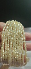 Vtg Cultured Freshwater Rice Pearl MultiStand Twisted Opera Lenth Long Necklace