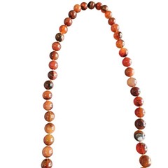 Vintage Carnelian Agate Stone 28 in Necklace Hand Knotted Beads 10 To 15mm