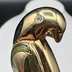 Vintage Bird Brooch Parrot Animal Pin GoldTone Modernist