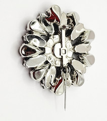 Possible D&E Juliana Green Smoky Navette Rhinestone Starburst Brooch Unsigned