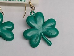 Vintage Russ Green Clover Earrings Saint Patrick’s Day Earrings Unused