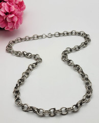 Vintage Silver Plated Double Rolo Chain Necklace 22″ Unisex