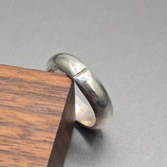 Vintage Sterling Silver Domed Wedding Band Ring Size 6.75 Heart Maker Stackable