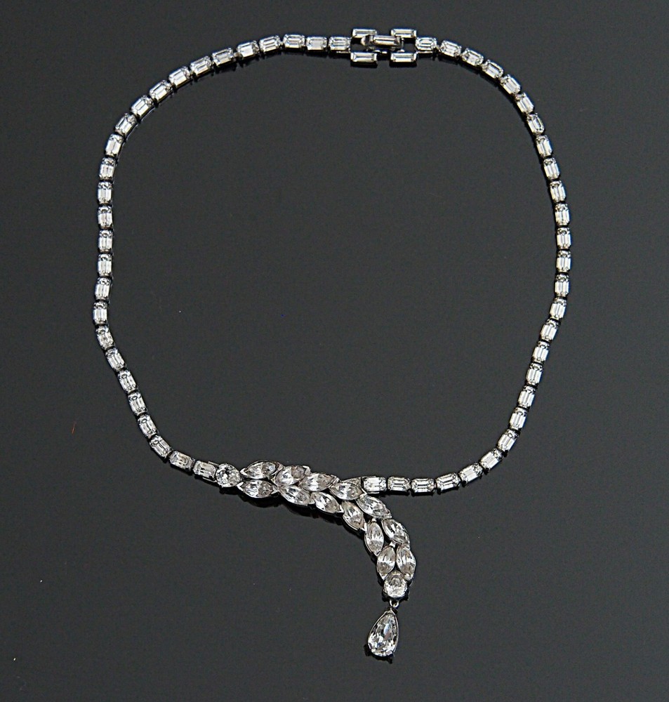 Jomaz Joseph Mazer Vintage Rhinestone Necklace Signed