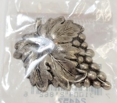 Vintage Solid Brass Silver Tone Stamped Grape Cluster Embellishment Arts Crafts