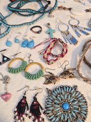50 Pc Southwest Jewelry Turquoise Amethyst Labradorite Larimar Rhodonite Jasper