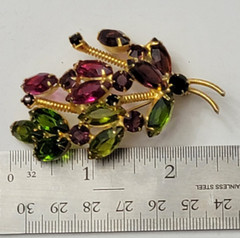 Juliana D & E DeLizza Elster Leaf Brooch and Earring Set #2