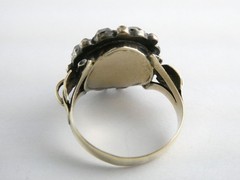 Antique Unmarked 14k Gold Rose Cut Garnet Ring Size 6.25 Weighs 4g 1 MISSING GEM
