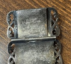 Vintage Siam Niello Sterling Silver Panel Bracelet Thailand 42 Grams