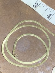 VTG Danecraft Gold Plated 925 Sterling Silver Thick Herringbone Chain 17.75”