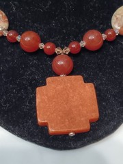 beautiful vintage Southwestern polished Colorful multi-stone Beaded necklace