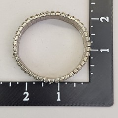 Vintage Rhinestone Stretch Bracelet Clear Multi-Tone 17mm Wide