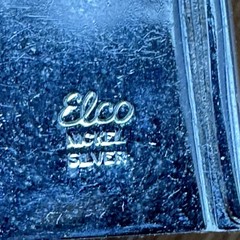 Vintage ELCO Nickel Silver Identity ID Curb Chain Bracelet 8″ MCM “Chris”