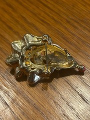 Vintage Creepy Clown Pin in White, Black, Red and Gold