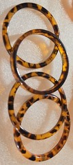 Vintage All Faux Tortoise Shell Lucite Old Plastic Bangle Cuff Bracelet Big Lot