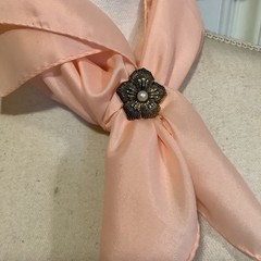 sold Individually – Vintage ornate scarf clips Celluloid metal – Details Below!