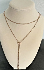Antique 24″ Signed GF Octagon Star Slide Necklace with Seed Pearl