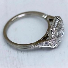 3CT Emerald Cut Lab Created Diamond Vintage Octagon Halo Wedding 925 Silver Ring