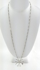 Vintage Sterling Silver Pale Purple Sapphire Star Pendant Necklace 7.6g 24 Inch