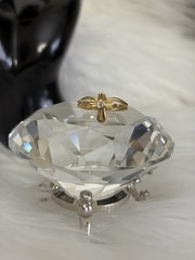 Vintage Deadstock New Old Stock Y2K Cross Ring With Rhinestone Accent.