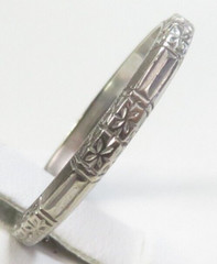 Antique Art Deco 1920’s Wedding Band 14KW Ring Size 7 UK-N1/2 2.41 MM Engraved