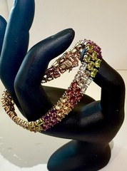 Vintage Ross-Simons 925 Sterling Silver 18K Vermeil Multi Gemstone Bracelet 24g