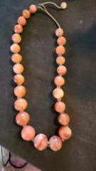Antique 18″ SouthEast Asian Beaded Carnelian Hand Strung Graduated Bead Necklace