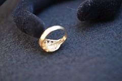 Vintage 14K Solid Gold Two-Tone Child’s Ring Sz 3, Domed Openwork, 2.2g