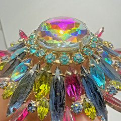 Vintage Juliana Watermelon Heliotrope Domed Brooch Statement Delizza & Elster