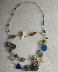 Vintage Trade Bead Fetish Hand Strung Necklace