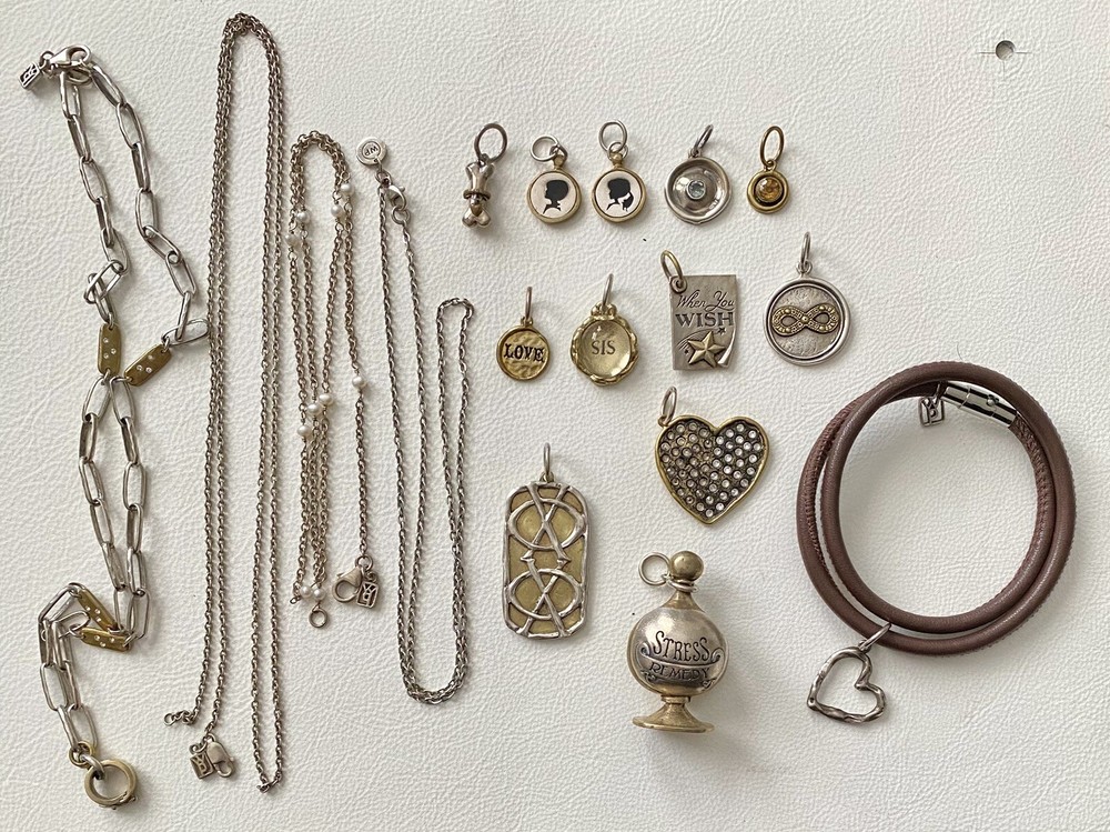 Vintage Waxing Poetic Sterling Silver/Brass Charms Heart Love