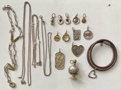 Vintage Waxing Poetic Sterling Silver/Brass Charms Heart Love