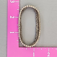 Vintage Rhinestone Bracelet Clear Glass Expandable Cup Chain