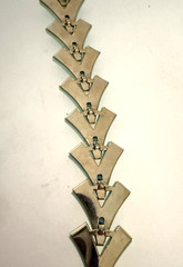 Rare 1956 Crown Trifari VALENCIA Sea Foam Chevron Thermoset Lucite Bracelet MCM