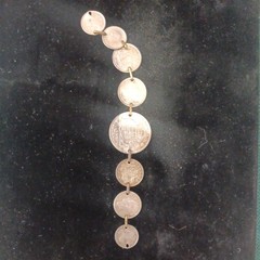 Vtg Coin Bracelet AUSTRALIA 1943-1944 FLORIN Sterling Coins 7” 8 coins silver