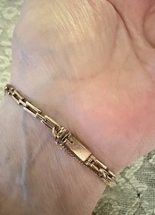 Antique Georgian 10k Gold Bracelet With White Sapphires 6.5 Inches