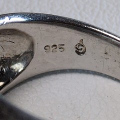 Bold 925 Sterling Silver Geometric CD Logo Revolution Ruby Signet Ring Heavy 11g