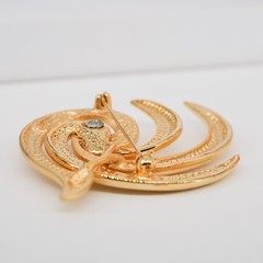 Tona Modernist Swirl Brooch Gold Tone Dual Texture Spiral Pin VTG | 2.5″