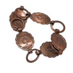 Copper Bracelet 7″ Concho Southwestern Rustic Americana Cowgirl Boho Rodeo VTG