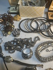 Vintage-Antique Jewelry Lot Mix Unsearched Grabbed From Large Box Randomly