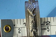 Vtg Israel Silver Cuff Bracelet 46 Grams Grapes & Palm Tree Hinged w/Pin Judaica