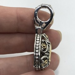 Vintage Renaissance Revival 2-Tone Black Onyx Cubic Zirconia Pendant