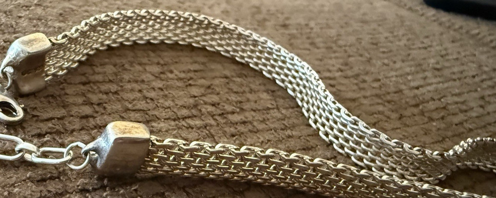GC 925 Sterling Silver Woven Chain Necklace • 18” 41.4g Gold Tone Patina finish