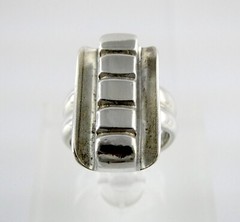 Vintage Storck Signed Artisan Sterling Silver Bar Top Ring 925 14.6g Size 5.5